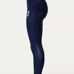 PELOTON. Navy blue with silver sparkle leggings